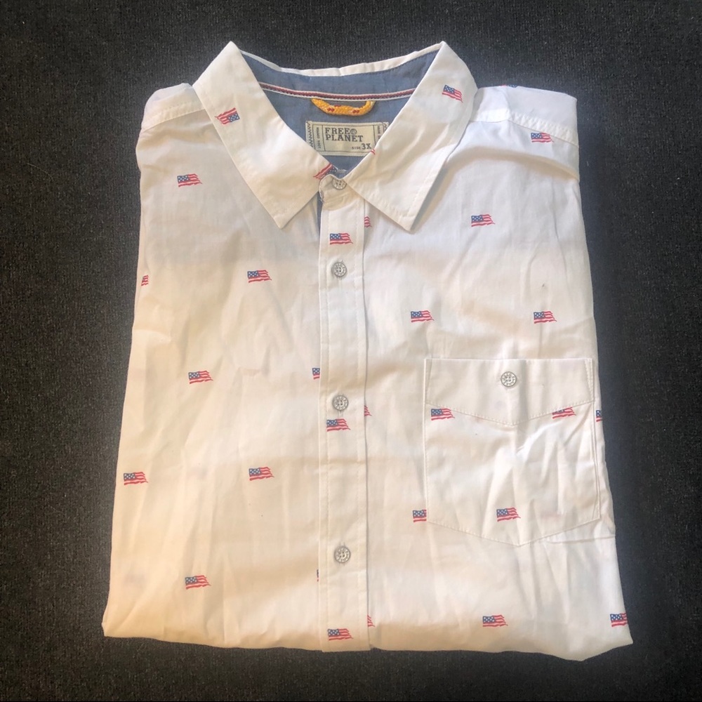 NWOT American Flag Button Down 🇺🇸 Men’s 3XL